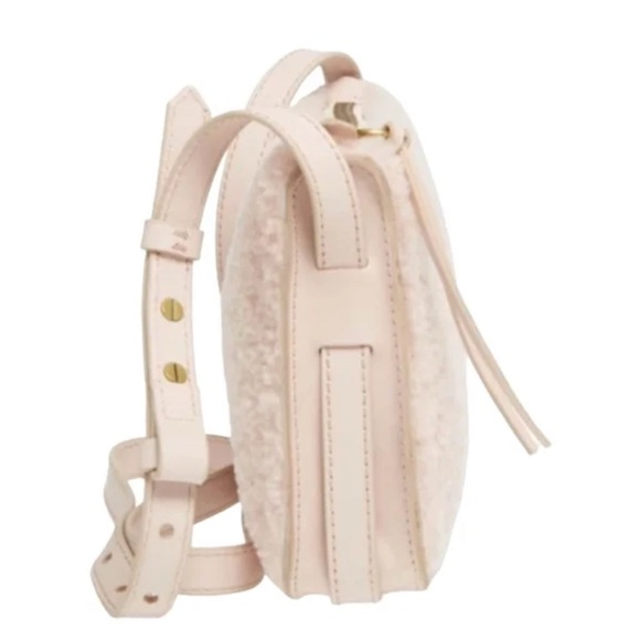 MADEWELL Blush Avalon Pink Shearling Sherpa Leather Crossbody Bag Purse - Picture 11 of 13
